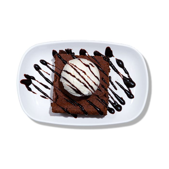 Brownie with vanilla ice-cream