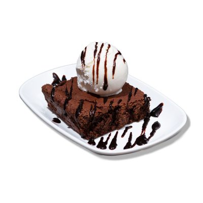 Brownie with vanilla ice-cream